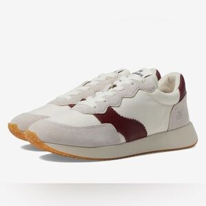 New Soludos Paradiso Retro Sneaker in White/Wine 5.5